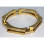 A brutalist 18ct gold bracelet, 18ct gold hallmarks and import marks, length 18cm, wt. 49.2g.
