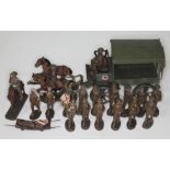 A group of Elastolin models comprising a WWI horse drawn ambulance and 16 infantry.