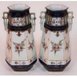 A pair of Japanese Kinjo porcelain vases, height 30cm. Condition - good, no chips, cracks nor any