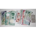 A small quantity of world bank notes.