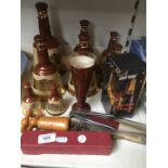 Bells Old Scotch Whiskey set of Wade decanters (8) plus other drinking related items