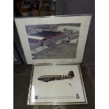 2 RAF prints, 1 signed
