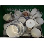 A box of mainly commemorative ware