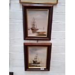 Ken Hammond, maritime scenes, pair, oil on canvas, 19cm x 24cm, framed.