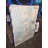 Framed British Isles motoring map with symbols