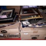 2 boxes of CDs, mainy jazz and jazz related prints