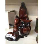 Five glazed ceramic animals