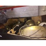 2 boxes of brassware