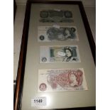 Framed banknotes