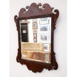 A Georgian style mahogany wall mirror, circa 1900, 42cm x 63cm.