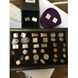 Box of cufflinks and two boxed pairs