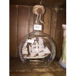 A German ship in a bottle with plaque "Gorch Fock Blohm u. Voss Hamburg 1958".