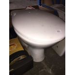 A toilet with lid