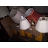 Various table lamps and shades