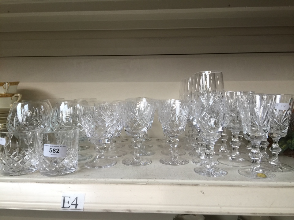 36 crystal glasses including Stuart Glengarry
