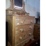 A pine dressing table chest