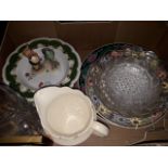 Mixed box pottery and glassware