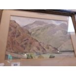 J. Buckley, landscape watercolour, signed lower right, 47cm x 45cm, framed and glazed.