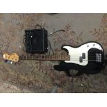 Encore Blaster bass guitar with bag and Blaster AMP