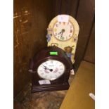 Westclox quartx table clock and a pottery ornamental wall hanging clock