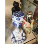 Oriental items including Buddha