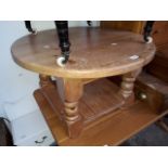 A pine round table