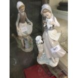 Two Lladro figures - Girl with Doves and Girl with Dog