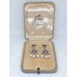 A pair of vintage Ciro drop earrings, length 42mm, with box.