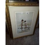 After E. Van Goethem, a set of four prints of children at the beach.