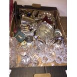 Box of glassware and some EPNS