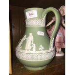 A Wedgwood green Jasper ware jug.