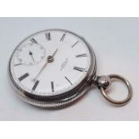 A hallmarked silver pocket watch, the dial signed 'Bevan Birkenhead 3162', diam. 50mm, gross wt.