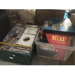 Box of singles and box of LPs
