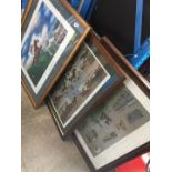 3 large limited edition signed prints related to horse racing.