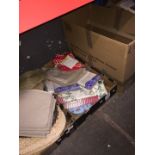 3 boxes of placemats, tableware etc