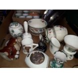 A box of misc china, including Noritake