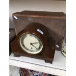 Domed mahogany mantel clock with Westminster chime movement