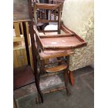 A Victorian metamorphic high chair /low chair/rocker