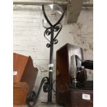 Wrought iron bowl holder with glass bowl