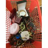 A basket of costume jewellery
