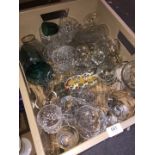 Plastic box of glassware