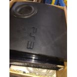 A box with PS3 console, Xbox 360 and various games etc