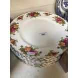 11 Royal Albert Old Country Roses dinner plates - 1st quality
