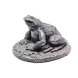 A hallmarked silver filled frog or toad, length 55mm.