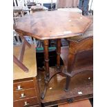 An octagonal flip top table