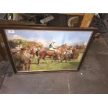 After Alfred Munnings "At Hethersett races" 1904, glazed and framed.
