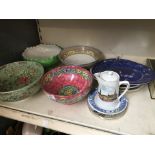 Various bowls including Carlton ware and Spode, blue and white plates etc