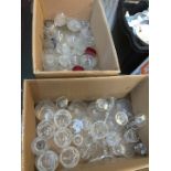 Two boxes of glassware inc. late Victorian cut stem glasses