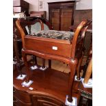 A mahogany Edwardian piano stool