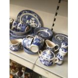 A quantity of blue and white pottery